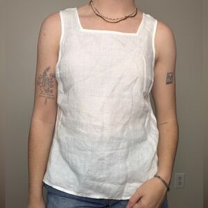 vintage TALBOTS 100% linen size 6 (small) tank top hem lining detailed